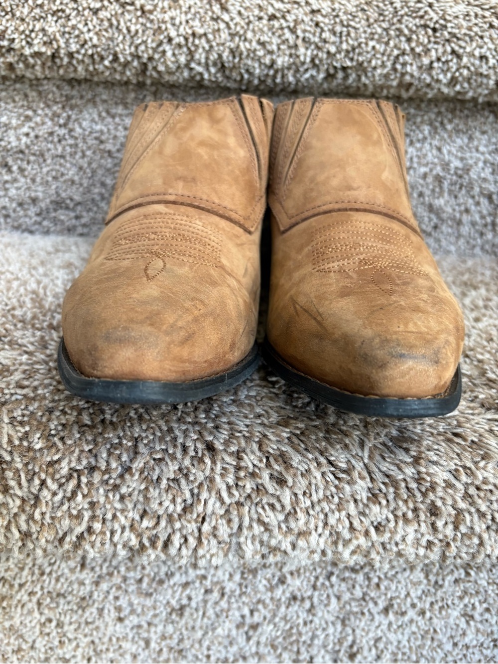 Durango Women’s Brown Leather Slip-On Western Ankle Boots - Picture 4 of 15